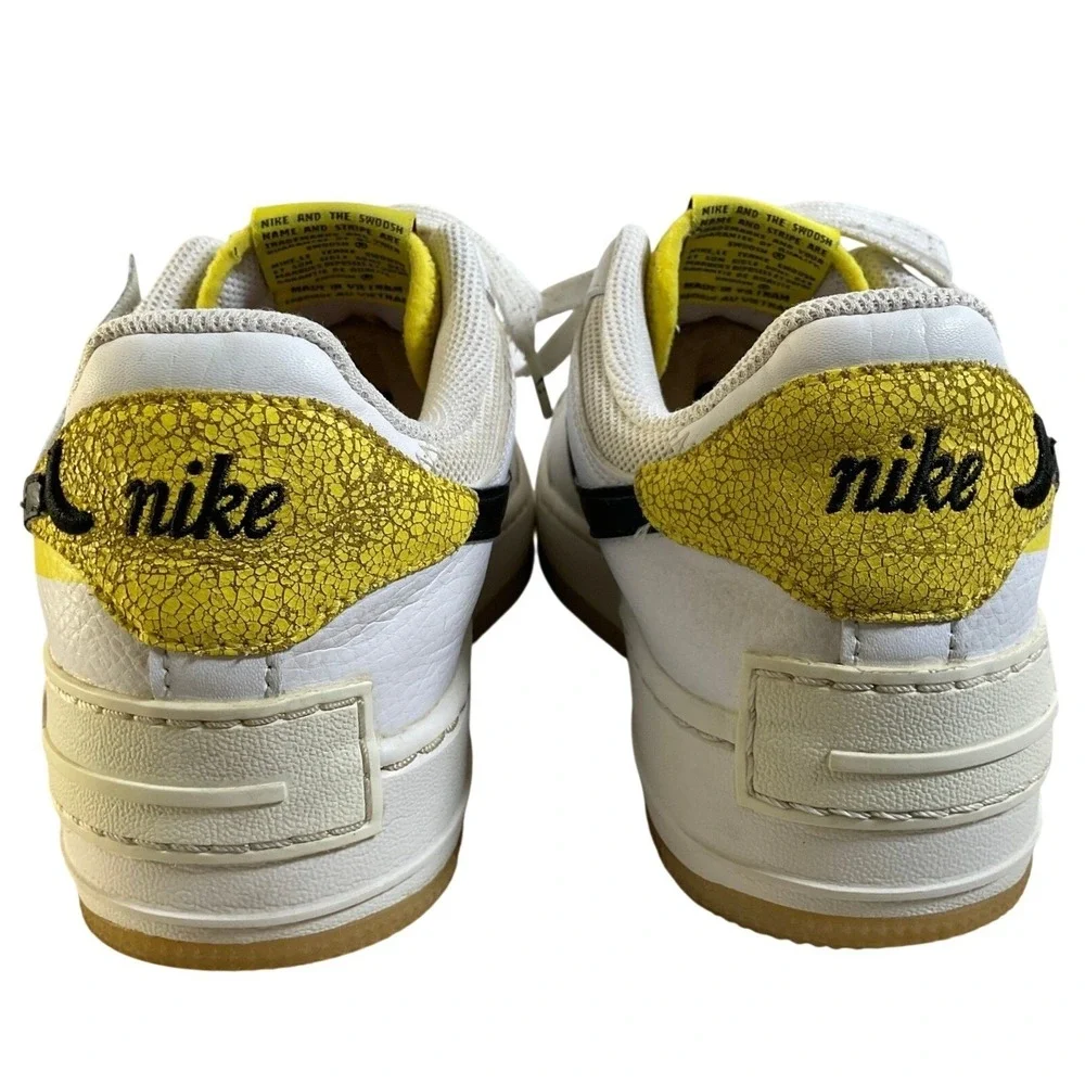 Nike Air‎ Force 1 Shadow Go The Extra Smile White Yellow DO5872-100 Womens 7.5